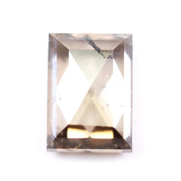 1.28 Ct rectangle cut brown and white lab created diamond with elegant contrast sparkle loose stone