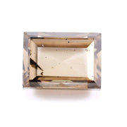 1.28 Ct rectangle cut brown and white lab created diamond with elegant contrast sparkle loose stone