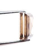 1.28 Ct rectangle cut brown and white lab created diamond with elegant contrast sparkle loose stone