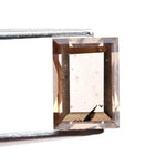 1.28 Ct rectangle cut brown and white lab created diamond with elegant contrast sparkle loose stone