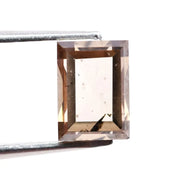 1.28 Ct rectangle cut brown and white lab created diamond with elegant contrast sparkle loose stone