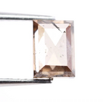 1.28 Ct rectangle cut brown and white lab created diamond with elegant contrast sparkle loose stone