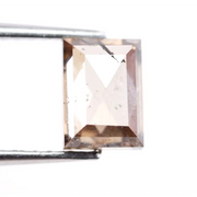 1.28 Ct rectangle cut brown and white lab created diamond with elegant contrast sparkle loose stone