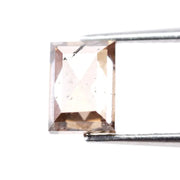 1.28 Ct rectangle cut brown and white lab created diamond with elegant contrast sparkle loose stone