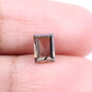 1.28 Ct rectangle cut brown and white lab created diamond with elegant contrast sparkle loose stone
