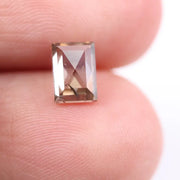1.28 Ct rectangle cut brown and white lab created diamond with elegant contrast sparkle loose stone