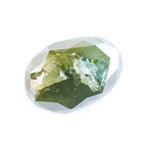 1.55 Ct natural olive green oval cut diamond loose gemstone with visible natural inclusions and faceted surface
