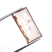2.16 Ct brown and white Baguette cut lab grown diamond loose stone with dual tone color and clean geometric facets