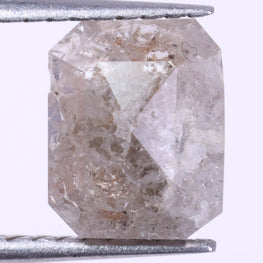 0.79 Ct Real Grey Color Diamond - Radiant Cut Natural Diamond ( 6.69 X 5.13 X 2.05 )