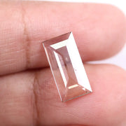 2.16 Ct brown and white Baguette cut lab grown diamond loose stone with dual tone color and clean geometric facets
