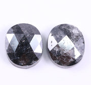5.67 Ct Black Colored Diamond Pair Oval Cut Diamond Pair Salt And Pepper Diamond Use For Jewerly 