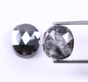 5.67 Ct Black Colored Diamond Pair Oval Cut Diamond Pair Salt And Pepper Diamond Use For Jewerly 