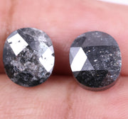 5.67 Ct Black Colored Diamond Pair Oval Cut Diamond Pair Salt And Pepper Diamond Use For Jewerly 