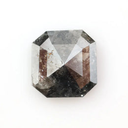 0.78 Ct emerald cut brown black grey natural diamond with soft tones and subtle sparkle for elegant jewelry