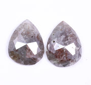 8.32 Ct Unique Pear Cut Diamond Pair  Salt And Pepper Diamond Grey Brownish Diamond Use For Jewerly 