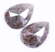 8.32 Ct Unique Pear Cut Diamond Pair  Salt And Pepper Diamond Grey Brownish Diamond Use For Jewerly