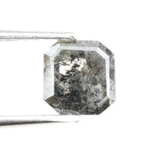 0.78 Ct emerald cut brown black grey natural diamond with soft tones and subtle sparkle for elegant jewelry