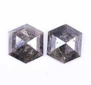 5.33 Ct Hexagon Cut Diamond Pair Black Colored Diamond Use For Jewerly Unique Diamond 