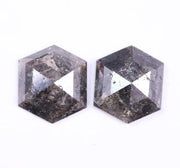 5.33 Ct Hexagon Cut Diamond Pair Black Colored Diamond Use For Jewerly Unique Diamond 