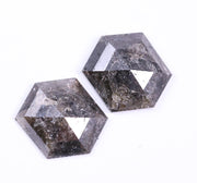 5.33 Ct Hexagon Cut Diamond Pair Black Colored Diamond Use For Jewerly Unique Diamond 