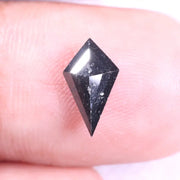 0.86 Ct kite cut salt and pepper natural diamond rustic black geometric diamond for engagement jewelry.