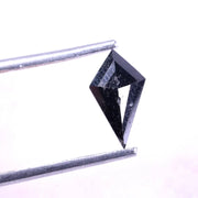 0.86 Ct kite cut salt and pepper natural diamond rustic black geometric diamond for engagement jewelry.