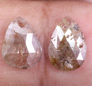 1.35 Ct Pear Cut Diamond Pair Brown Coloed Diamond Pair Use For Jewerly Unique Diamond Salt And Pepper Diamond 