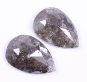 3.39 Ct Pear Cut Diamond Pair Grey Colored Diamond Pair Use For Jewerly Salt And Pepper Diamond 
