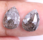 3.39 Ct Pear Cut Diamond Pair Grey Colored Diamond Pair Use For Jewerly Salt And Pepper Diamond 