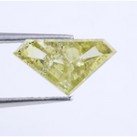 1.49 Ct trillion cut yellow lab grown diamond, fancy yellow loose diamond with sharp triangular shape, brilliant faceting, and vibrant canary tone, ideal for custom engagement ring or designer fine jewelry setting.