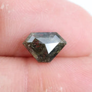 0.81 Ct pentagon cut black brown And Green natural diamond with soft depth and geometric sparkle for modern jewelry