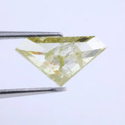 1.49 Ct trillion cut yellow lab grown diamond, fancy yellow loose diamond with sharp triangular shape, brilliant faceting, and vibrant canary tone, ideal for custom engagement ring or designer fine jewelry setting.