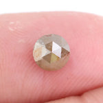 natural raw diamond ring and natural brown grey diamond stud earrings