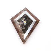 0.60 Ct Black Brown Grey Kite Cut Natural Diamond Unique Multi Tone Geometric Luxury Sparkle