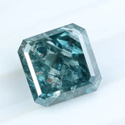 2.87 Ct fancy blue Asscher lab grown diamond loose stone with step-cut faceting and rich vibrant blue color, one of a kind diamond ideal for luxury custom ring setting.