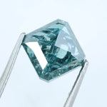 2.87 Ct fancy blue Asscher lab grown diamond loose stone with step-cut faceting and rich vibrant blue color, one of a kind diamond ideal for luxury custom ring setting.