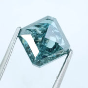 2.87 Ct fancy blue Asscher lab grown diamond loose stone with step-cut faceting and rich vibrant blue color, one of a kind diamond ideal for luxury custom ring setting.