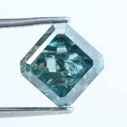 2.87 Ct fancy blue Asscher lab grown diamond loose stone with step-cut faceting and rich vibrant blue color, one of a kind diamond ideal for luxury custom ring setting.