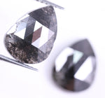 3.81 Ct Pear Cut Diamond Pair Black Colored Diamond Use For Jewerly Earrings Unique Diamond 