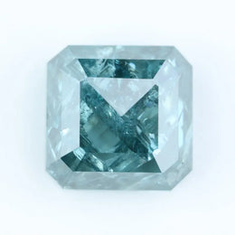 2.87 Ct fancy blue Asscher lab grown diamond loose stone with step-cut faceting and rich vibrant blue color, one of a kind diamond ideal for luxury custom ring setting.