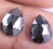 3.81 Ct Pear Cut Diamond Pair Black Colored Diamond Use For Jewerly Earrings Unique Diamond 