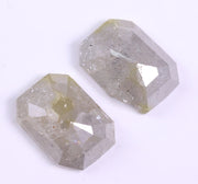 2.35 Ct Grey Colored Diamond Radiant Cut Diamond Pair Diamond Salt And Pepper Diamond Use For Jewerly 