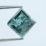 3.00 Ct rare fancy green square cut lab grown loose diamond, vibrant eco friendly lab created diamond for custom fine jewelry design