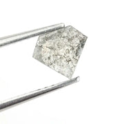 0.28 Ct Pentagon Cut Black Grey and Brown Natural Diamond Unique Geometric Rare Luxury Sparkle