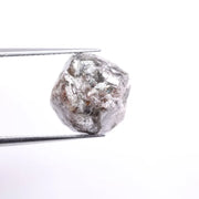 10.42 Ct natural raw grey rough loose uncut black diamond conflict-free stone for rustic custom jewelry.