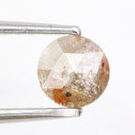 orange colour round cut diamond stud earrings