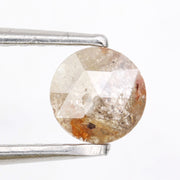 orange colour round cut diamond stud earrings