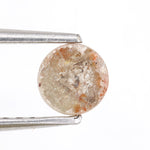 orange colour round cut diamond stud earrings