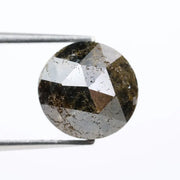 3.17Ct Black-Yellowish Colored Diamond  Round Cut Diamond Natural -polised Diamond Loose Stone For Fine Jewelry 