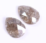 1.91 Ct Pear Cut Diamond Pair Grey Colored Diamond Pair Use For Earrings Salt And Pepper Diamond 